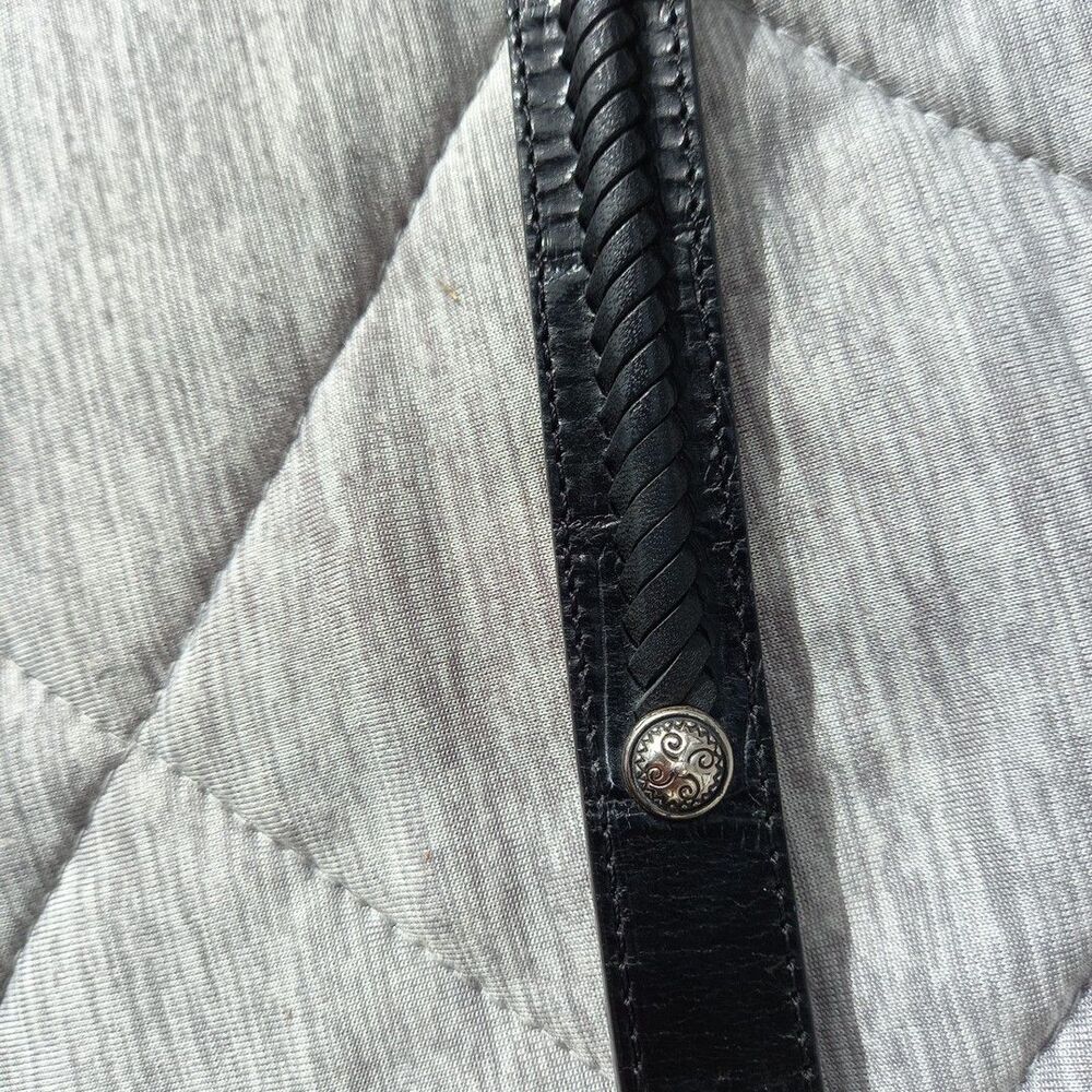 Brighton Black Leather XL belt with lacing, dot conchos & silver-tone buckle - Picture 6 of 8